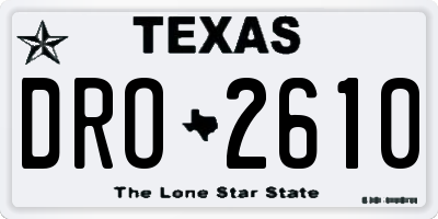 TX license plate DRO2610