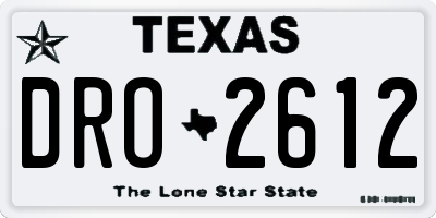 TX license plate DRO2612