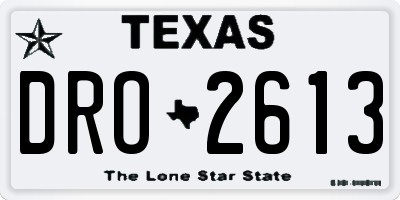 TX license plate DRO2613