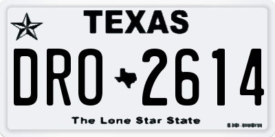 TX license plate DRO2614