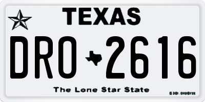 TX license plate DRO2616