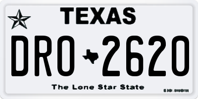 TX license plate DRO2620