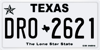 TX license plate DRO2621