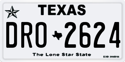 TX license plate DRO2624