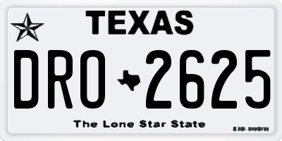 TX license plate DRO2625