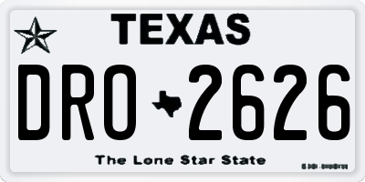 TX license plate DRO2626