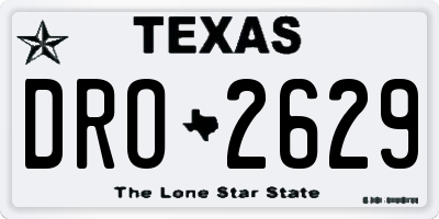 TX license plate DRO2629