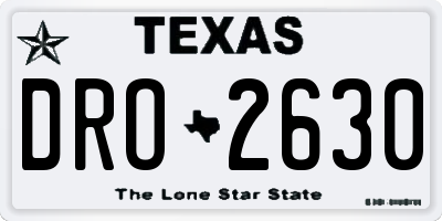 TX license plate DRO2630
