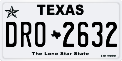 TX license plate DRO2632