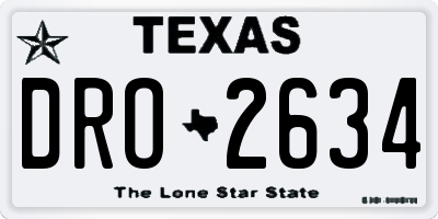 TX license plate DRO2634