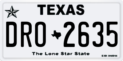 TX license plate DRO2635