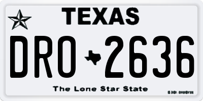TX license plate DRO2636