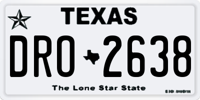 TX license plate DRO2638