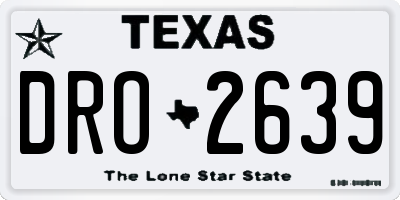 TX license plate DRO2639