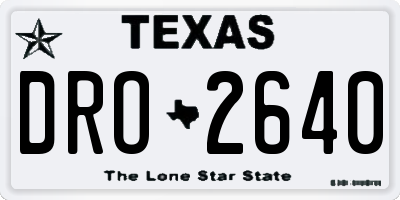TX license plate DRO2640