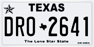 TX license plate DRO2641