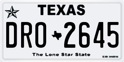 TX license plate DRO2645