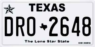 TX license plate DRO2648