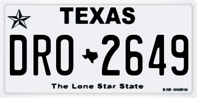 TX license plate DRO2649