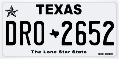 TX license plate DRO2652
