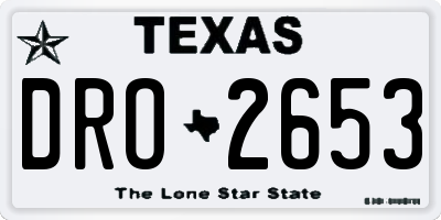 TX license plate DRO2653