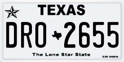 TX license plate DRO2655