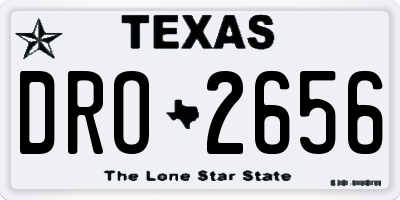 TX license plate DRO2656