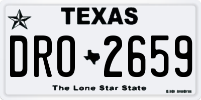 TX license plate DRO2659