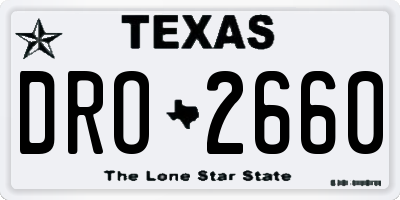 TX license plate DRO2660