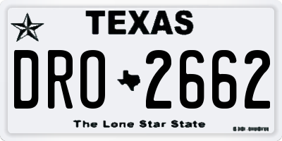 TX license plate DRO2662