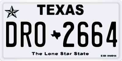 TX license plate DRO2664