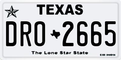 TX license plate DRO2665