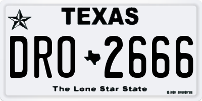 TX license plate DRO2666