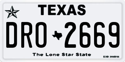 TX license plate DRO2669