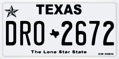 TX license plate DRO2672