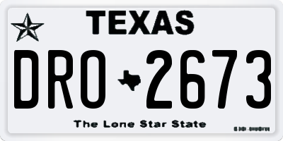 TX license plate DRO2673