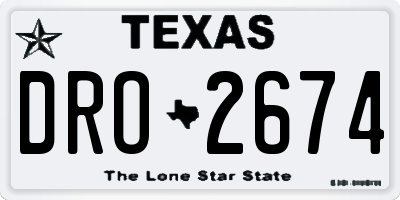 TX license plate DRO2674