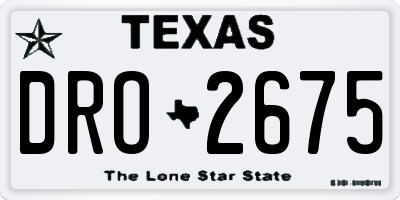 TX license plate DRO2675
