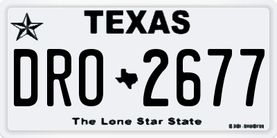 TX license plate DRO2677
