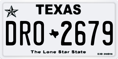 TX license plate DRO2679