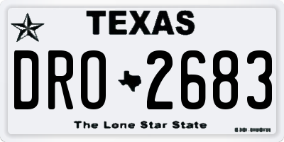 TX license plate DRO2683