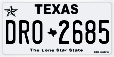 TX license plate DRO2685