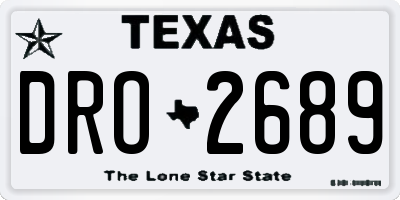 TX license plate DRO2689