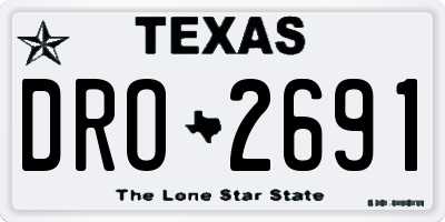 TX license plate DRO2691