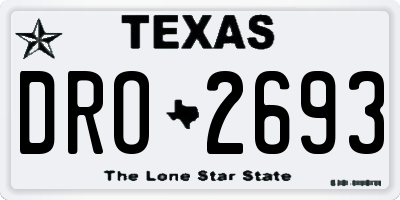 TX license plate DRO2693