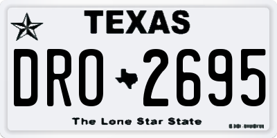 TX license plate DRO2695
