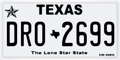 TX license plate DRO2699