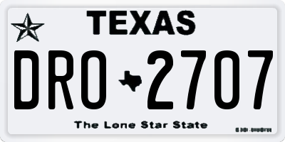 TX license plate DRO2707