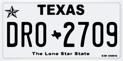 TX license plate DRO2709