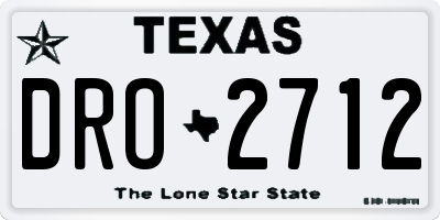 TX license plate DRO2712